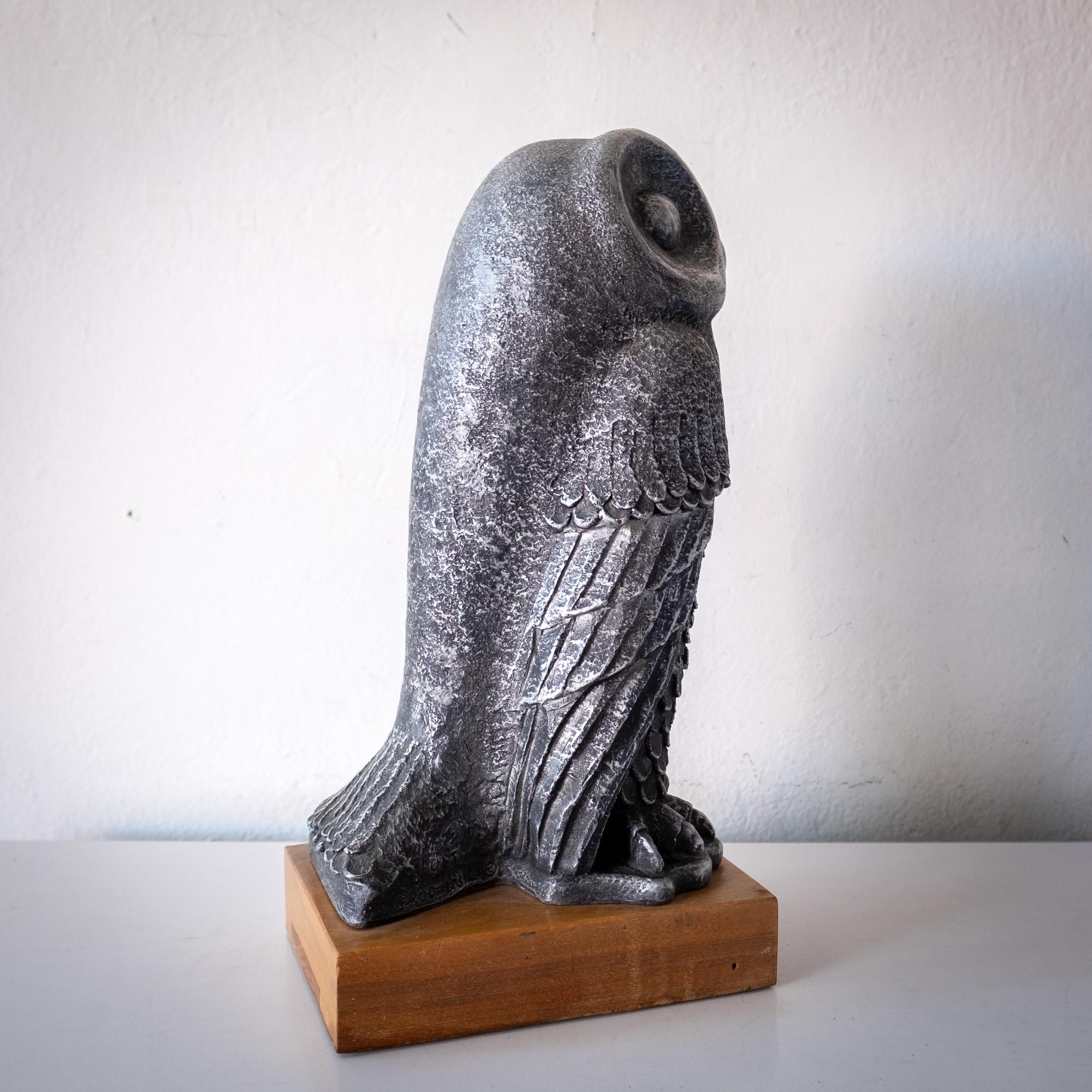 Late 20th Century Mid-Century Owl Sculpture by Paul Ballardo, 1970s For Sale