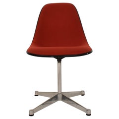 Midcentury Padded Red Side /Pedestal Chair by Eames by Vitra for Herman Miller