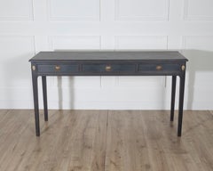 Midcentury Painted Console Table with Drawers and Brass Details, circa 1960