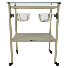 Vintage Midcentury Painted Cream Industrial Trolley, 1960s