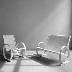Mid-Century Painted Wood Outdoor Seating Set