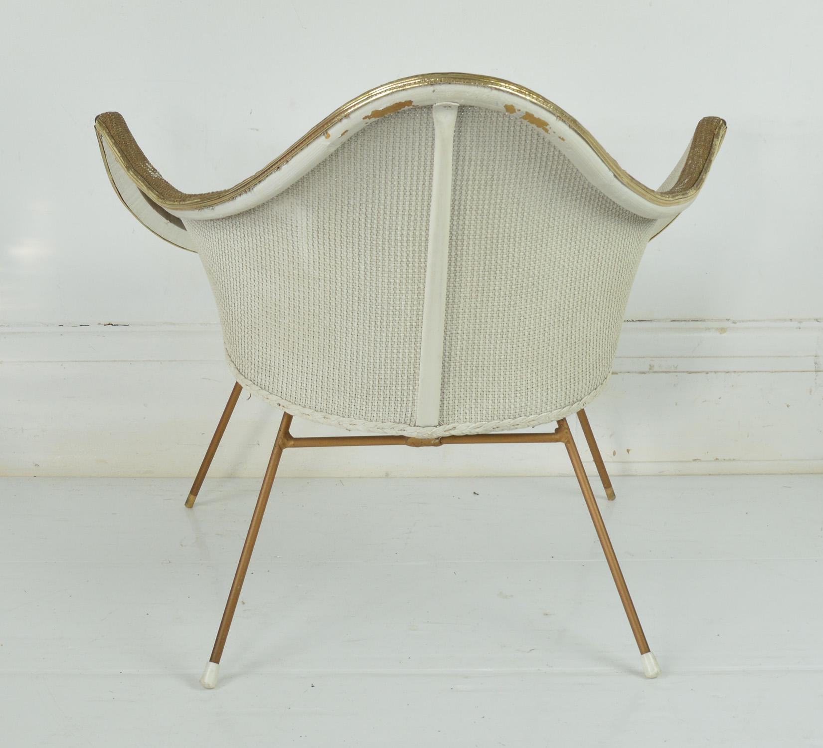 Mid-20th Century Midcentury Painted Woven Fibre Chair, English, circa 1950