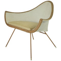 Midcentury Painted Woven Fibre Chair, English, circa 1950