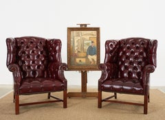 Midcentury Painting of an Asian Artist in His Studio
