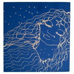 Midcentury Painting on Paper, Eventide, Unknown Artist, 1960-1970
