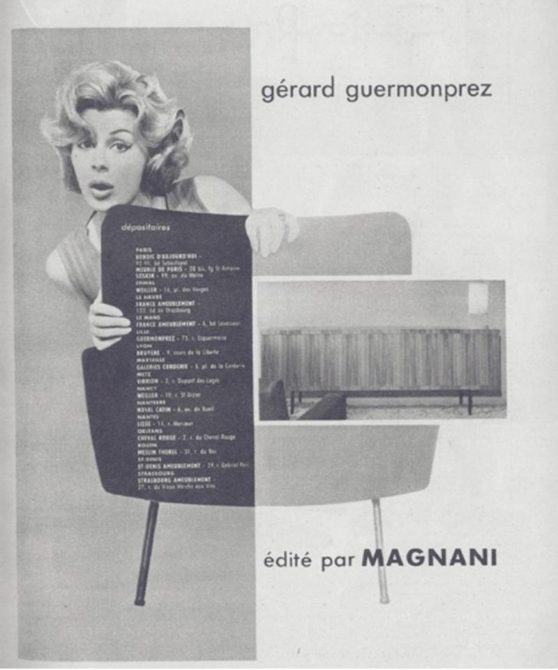 Midcentury Pair of French 1950s Lounge Chairs by Gérard Guermonprez for Magnani 3