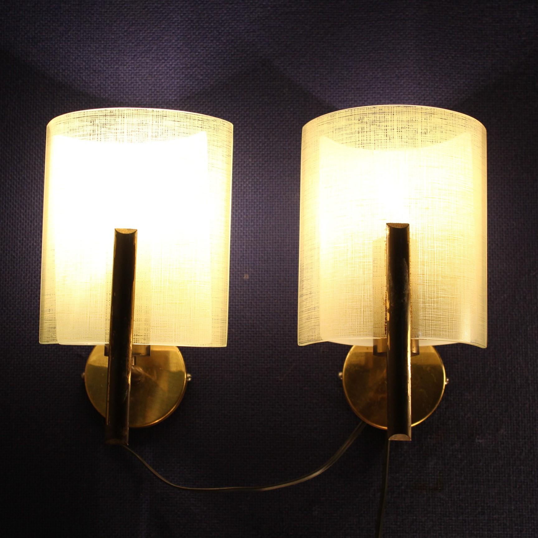 Mid-Century Stilux  Set of 6  Opal Glass Wall Sconces Milano 1960s 4