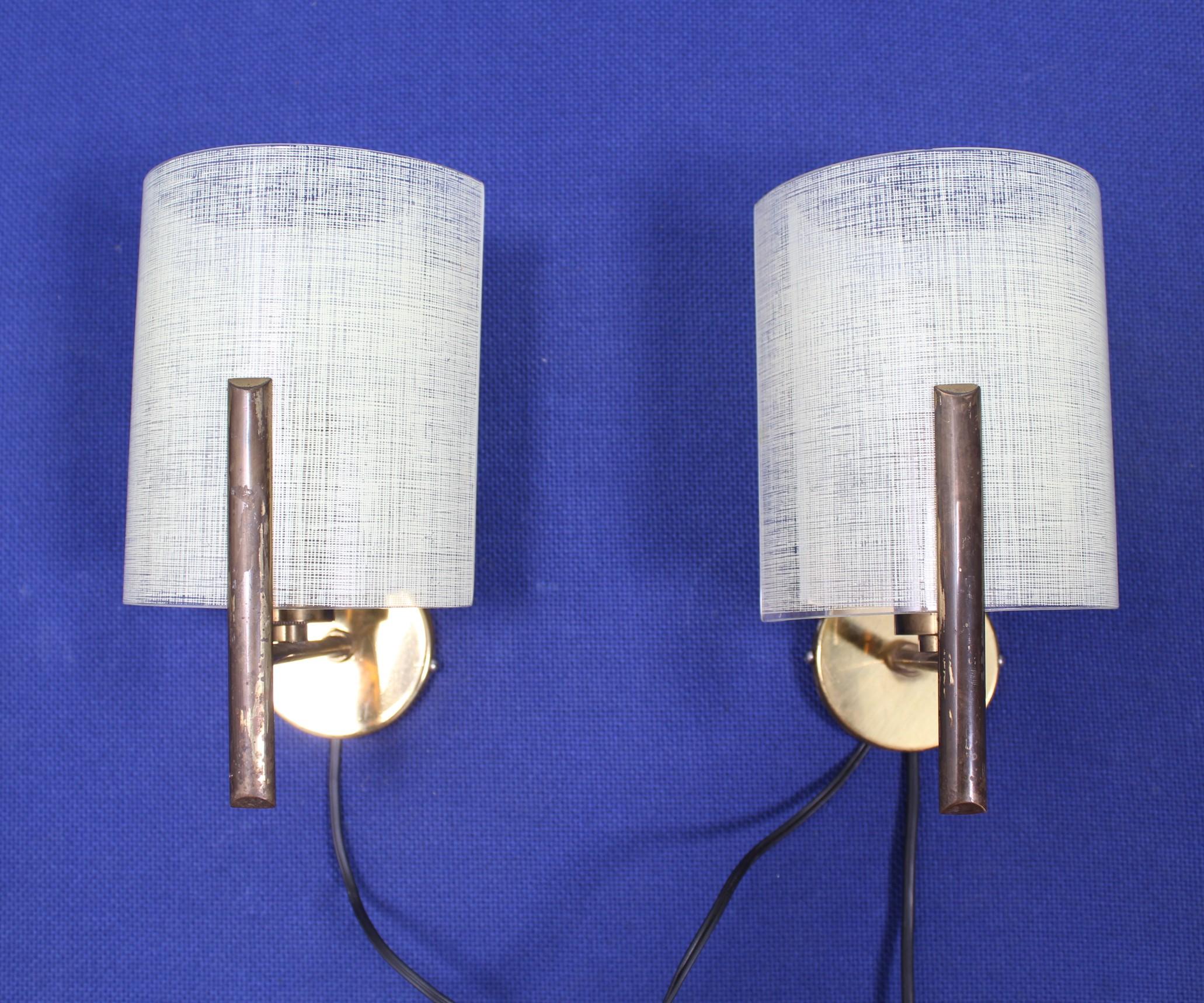 Mid-Century Stilux  Set of 6  Opal Glass Wall Sconces Milano 1960s 7