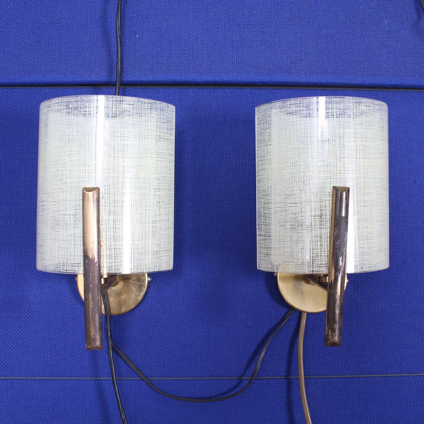 Mid-Century Stilux  Set of 6  Opal Glass Wall Sconces Milano 1960s 8