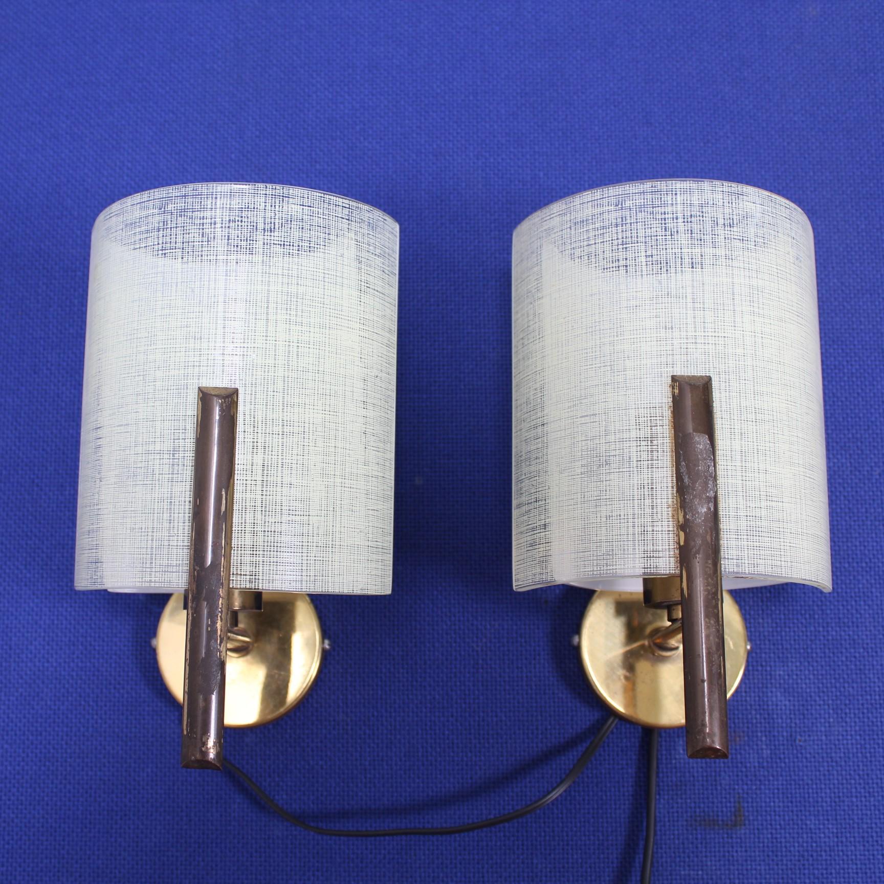 Mid-Century Stilux  Set of 6  Opal Glass Wall Sconces Milano 1960s 9