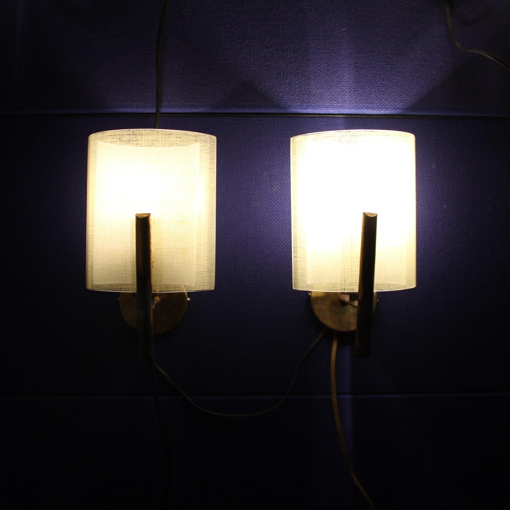 Mid-Century Stilux  Set of 6  Opal Glass Wall Sconces Milano 1960s 2