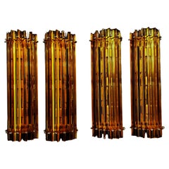 Midcentury Pair Italian Wall Sconce, Venini Style Murano, 1990s