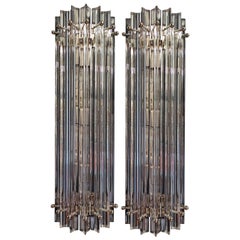 Midcentury Pair Italian Wall Sconces, Murano, 1990s