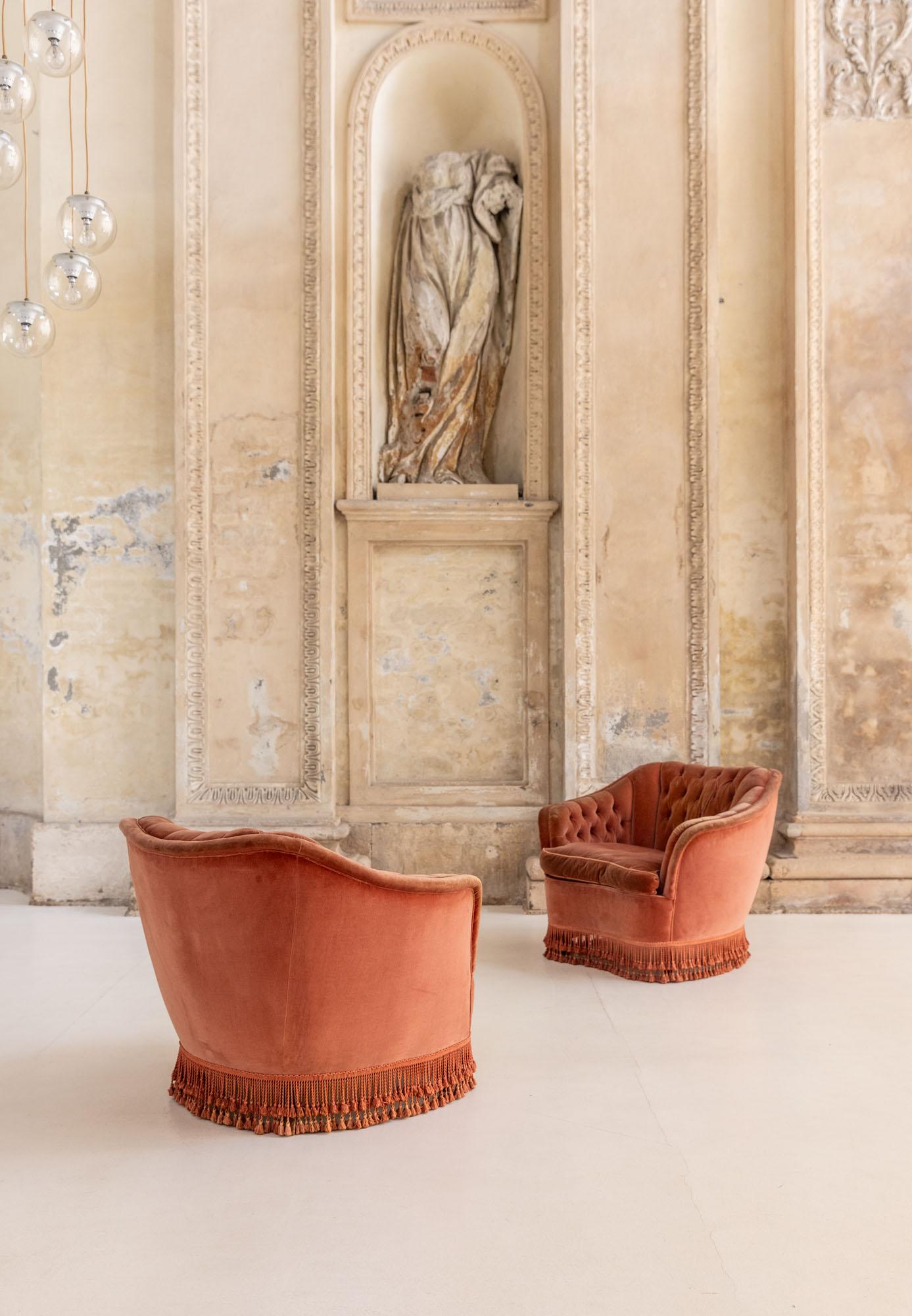 Mid-Century Modern Midcentury pair of armchairs attributed to Gio Ponti and Fede Cheti, Italy 1938