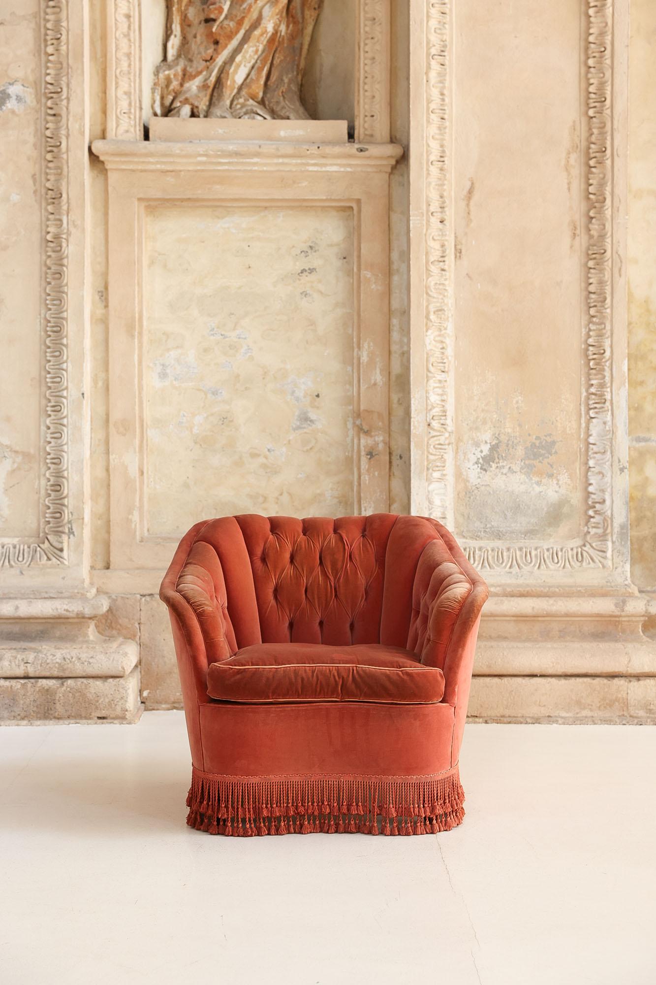 Mid-20th Century Midcentury pair of armchairs attributed to Gio Ponti and Fede Cheti, Italy 1938