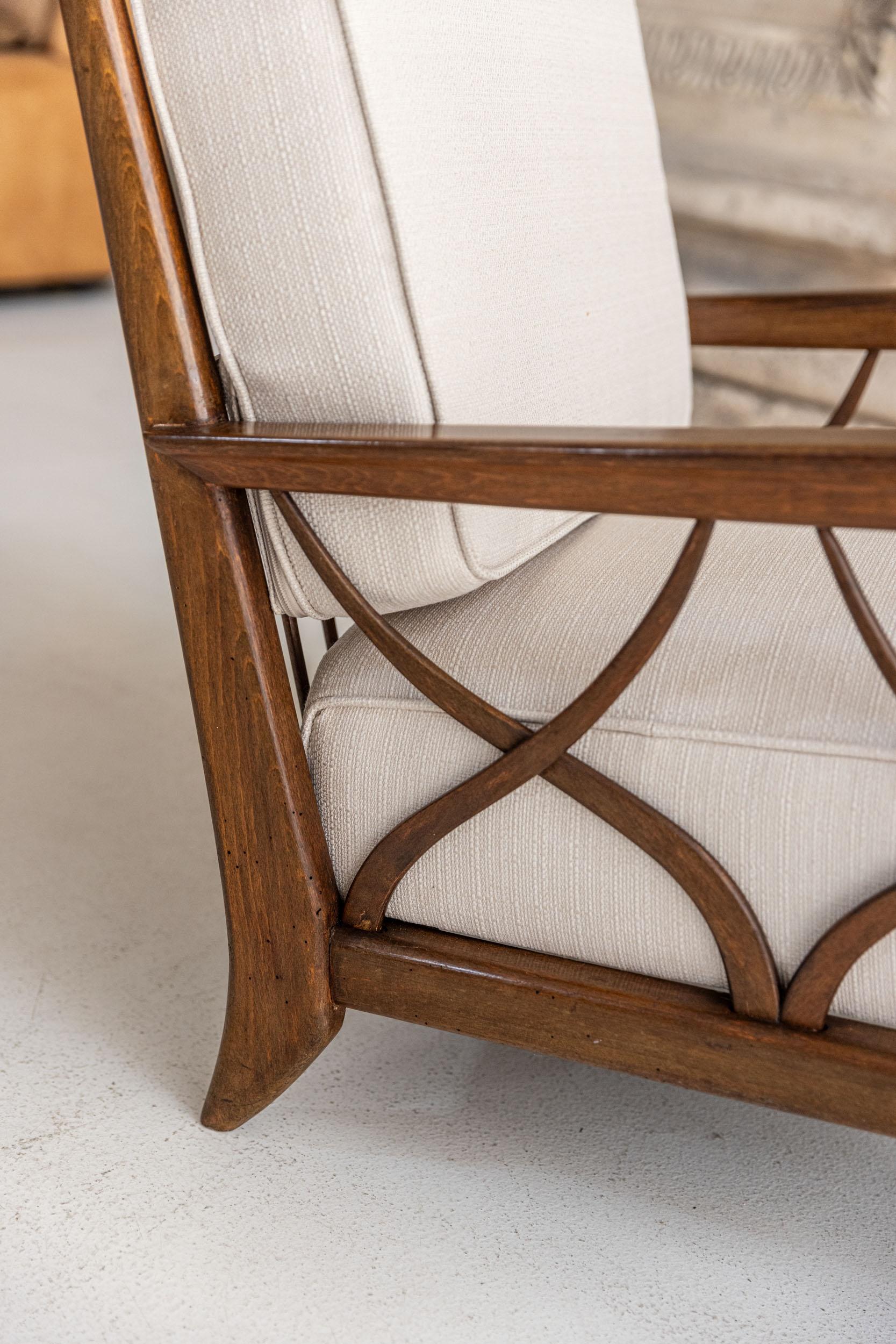 Paar Sessel aus der Mitte des Jahrhunderts, entworfen von Paolo Buffa im Angebot 3