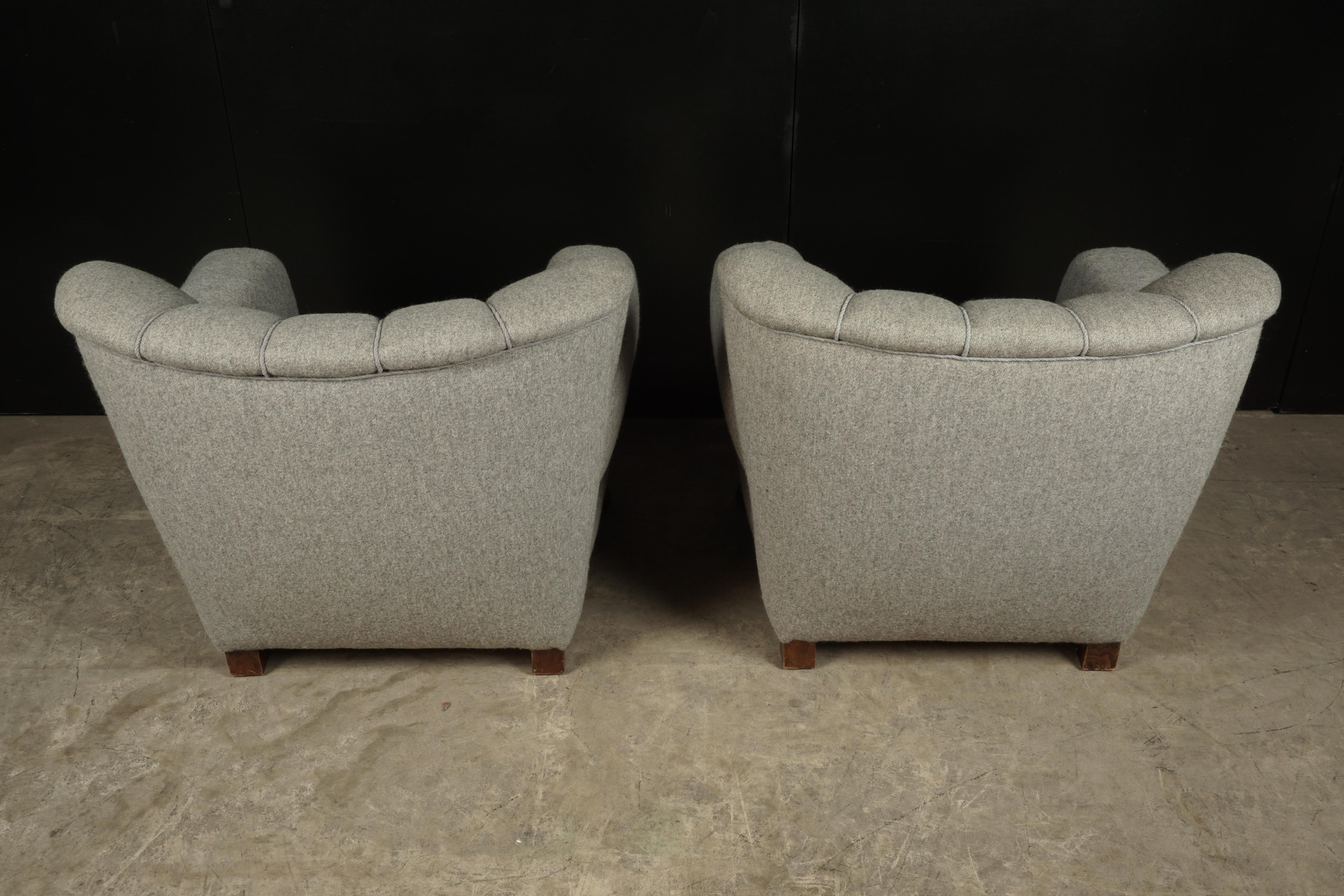 Mid-20th Century Midcentury Pair of Art Deco Lounge Chairs from Denmark, circa 1950