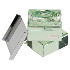 Coppia di posacenere in vetro e cromo del Medioevo di Gallotti & Radice, Italia anni '70