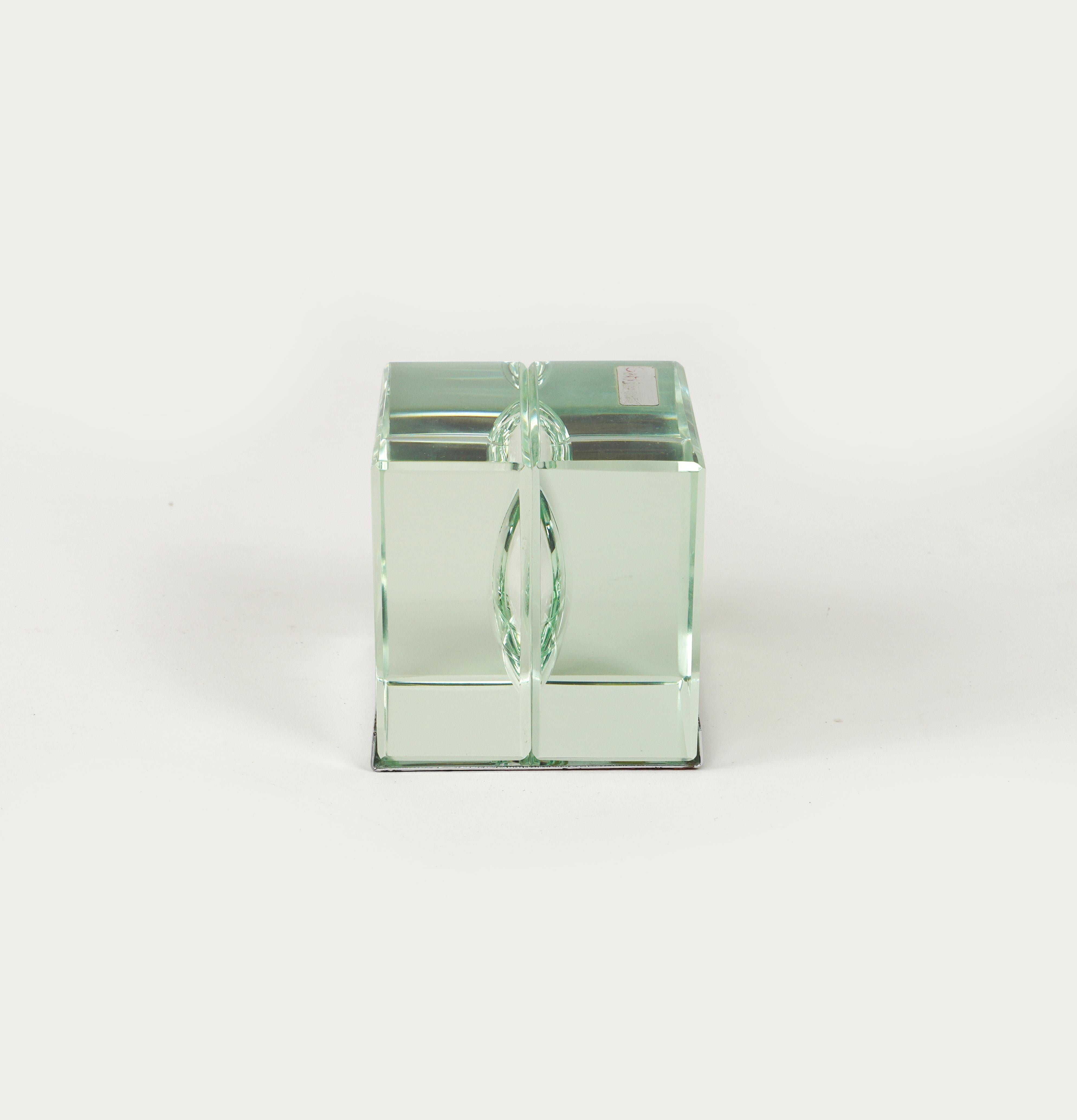 Ein Paar Aschenbecher aus Glas und Chrom aus der Mitte des Jahrhunderts von Gallotti & Radice, Italien 1970er Jahre (Italienisch) im Angebot