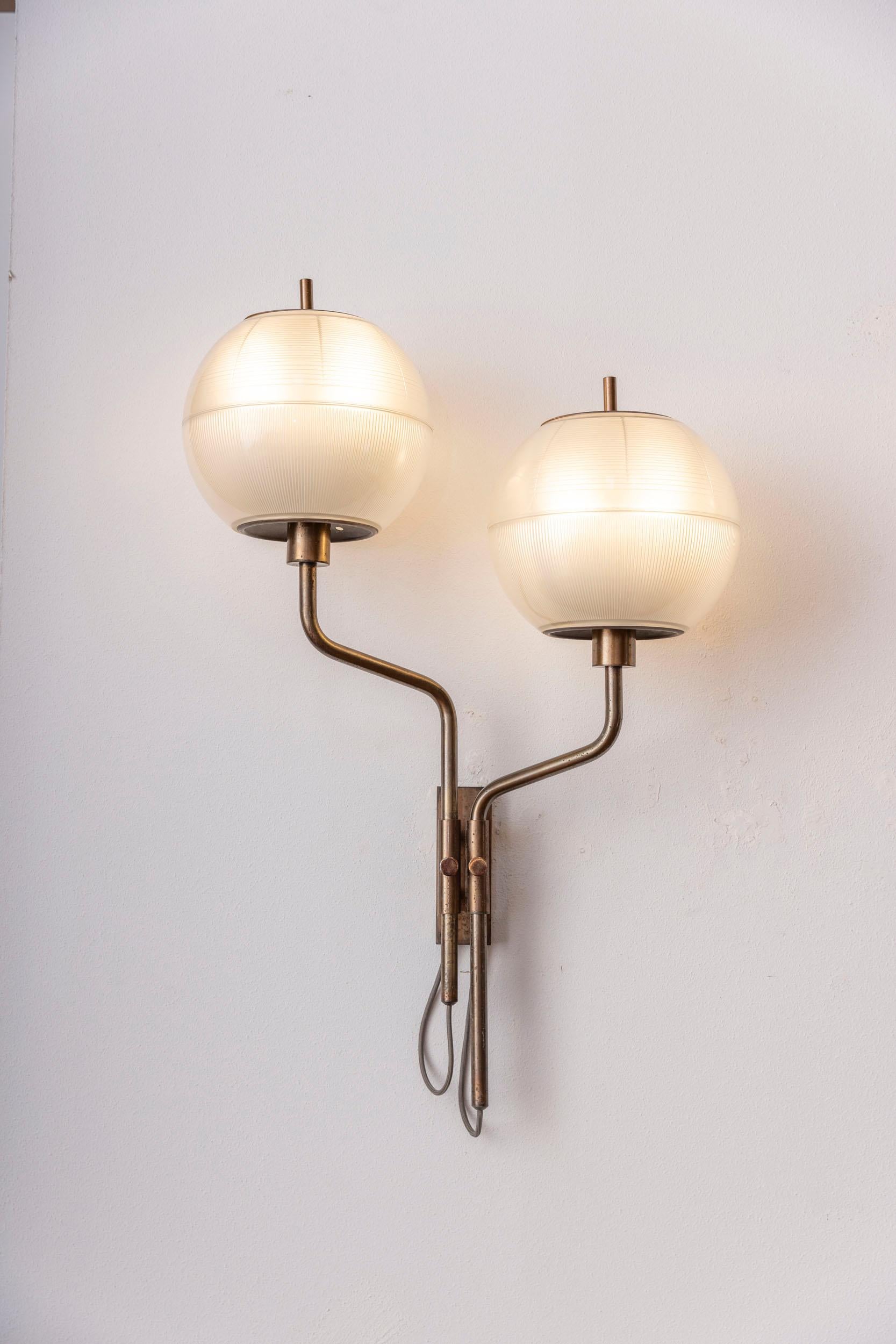 Midcentury pair of Azucena wall lights, Italy 1950 For Sale 5