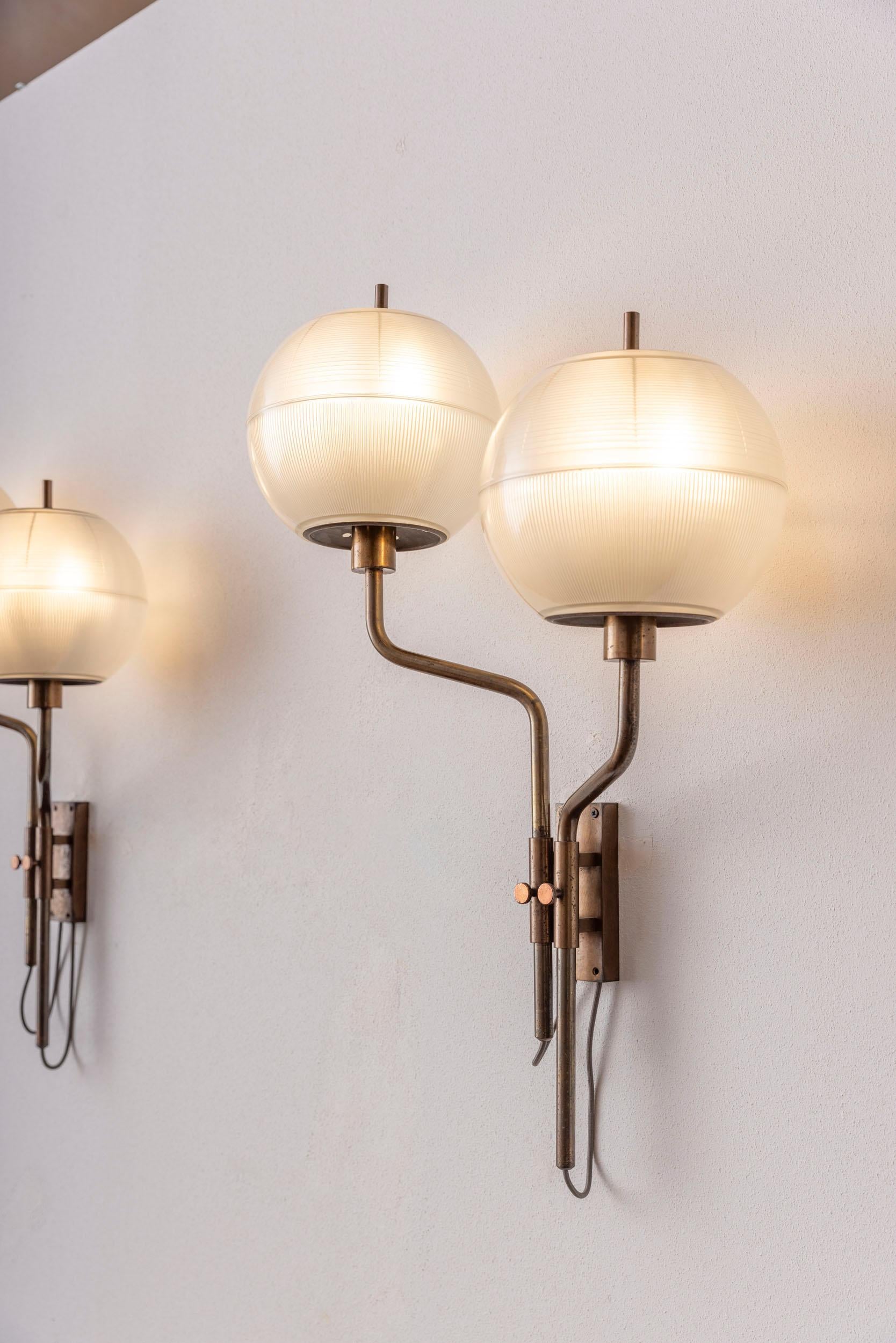 Midcentury pair of Azucena wall lights, Italy 1950 For Sale 3