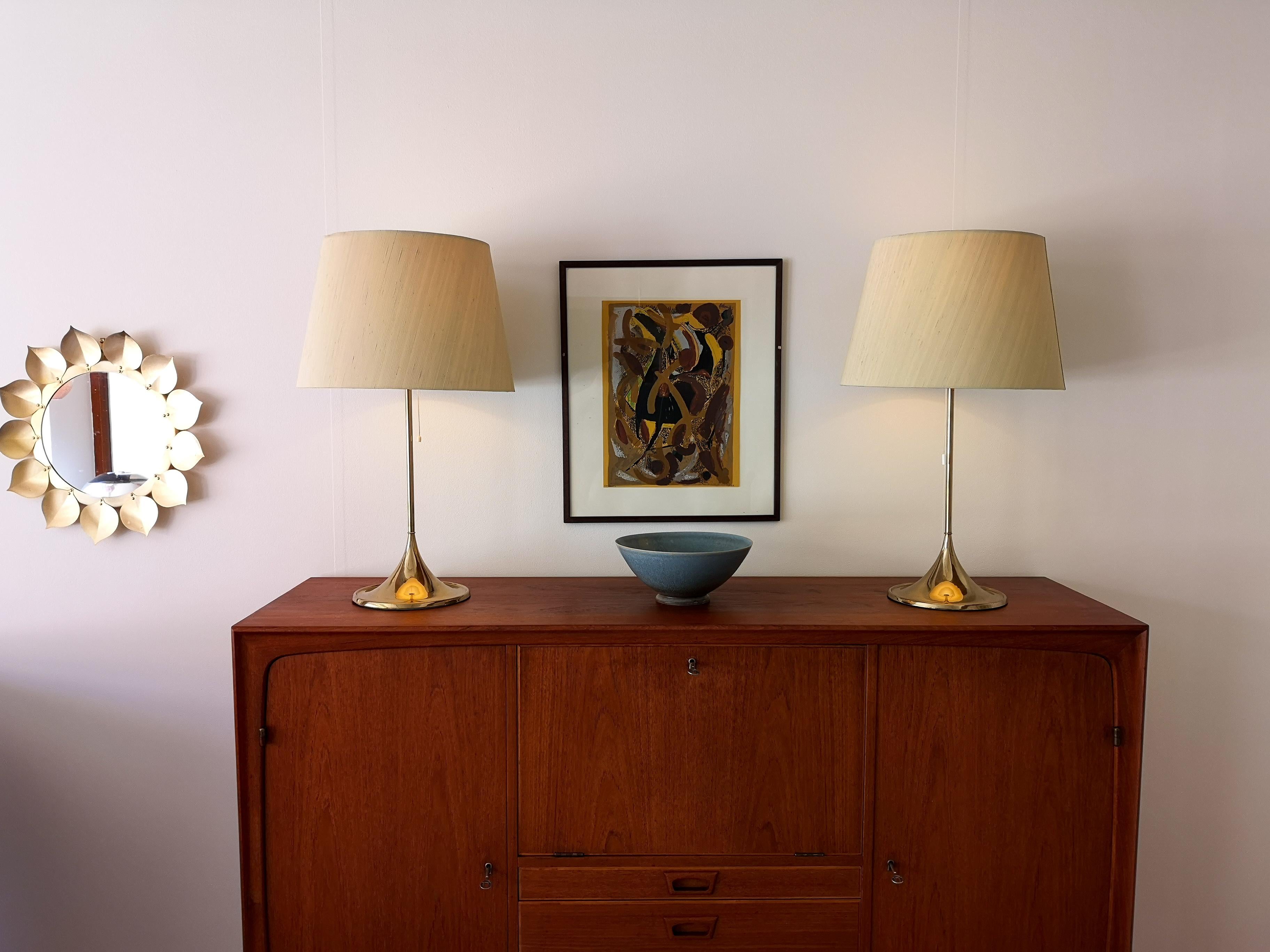 Midcentury Pair of Bergboms B-024 Table Lamps, 1960s, Sweden 9