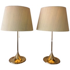Midcentury Pair of Bergbom B-024 Table Lamps, 1960s, Sweden