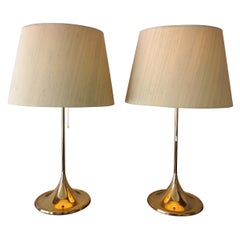 Midcentury Pair of Bergboms B-024 Table Lamps, 1960s, Sweden