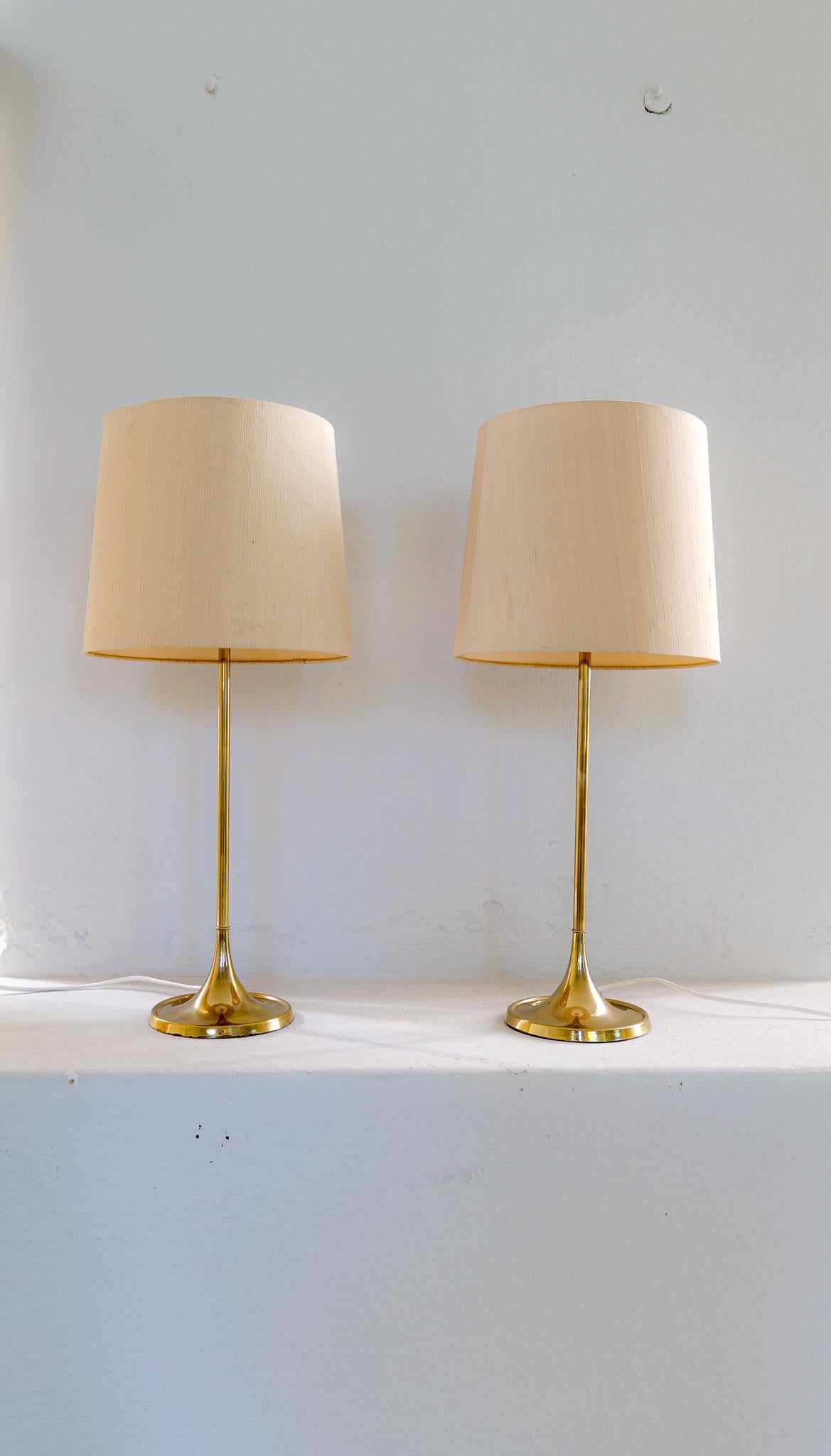Mid-Century Modern Midcentury Pair of Bergboms B-017 Table Lamps, 1960s, Sweden