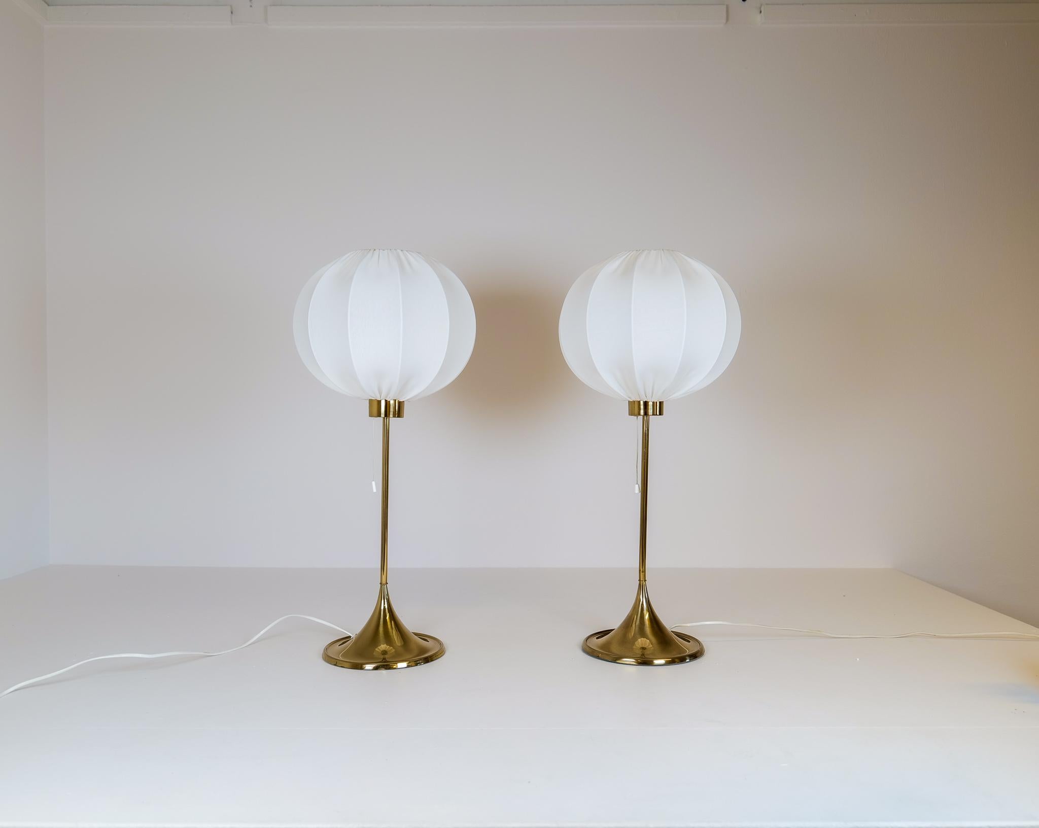 Mid-Century Modern Midcentury Pair of Bergboms B-024 Table Lamps, 1960s, Sweden For Sale