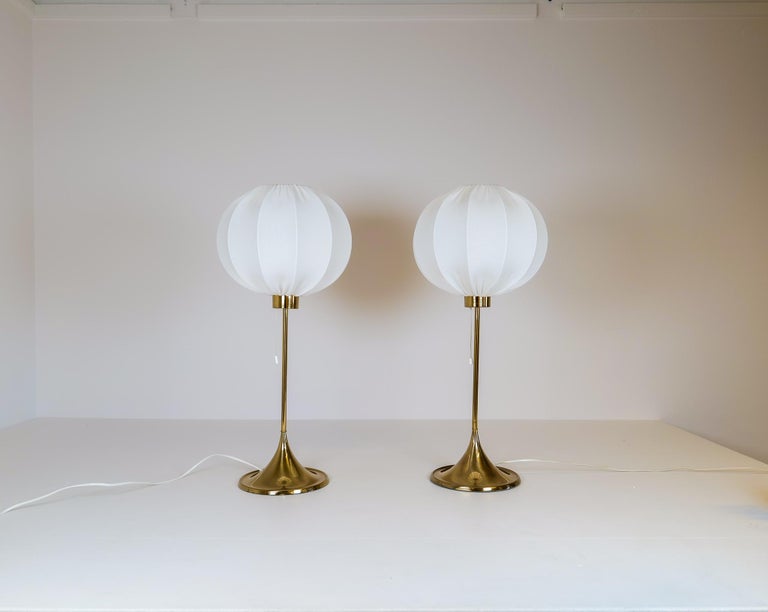 Mid-Century Modern Midcentury Pair of Bergboms B-024 Table Lamps, 1960s, Sweden For Sale