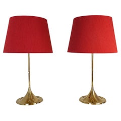 Midcentury Pair of Bergboms B-024 Table Lamps, 1960s, Sweden