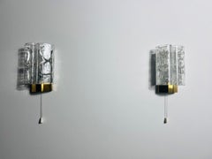 Wandlampen aus mundgeblasenem Glas von Doria, 1960er Jahre