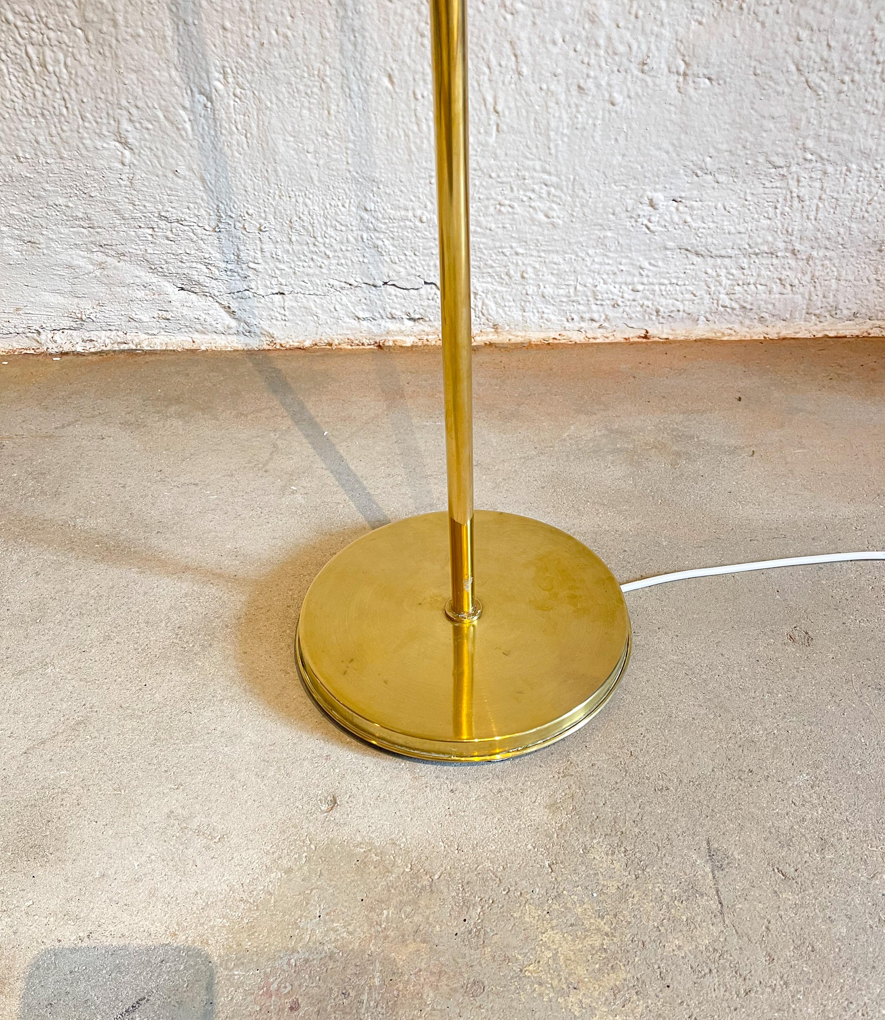 Midcentury Pair of Brass Floor Lamps Bergboms, Sweden, 1960s 2