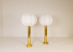 Midcentury Pair of Brass Table Lamps by Kosta Elarmatur, Sweden, 1960s
