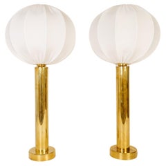 Midcentury Pair of Brass Table Lamps by Kosta Elarmatur, Sweden, 1960s