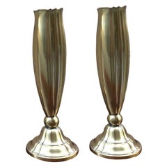Midcentury Pair of Brass Vases Midcentury Pair of Brass Vases
