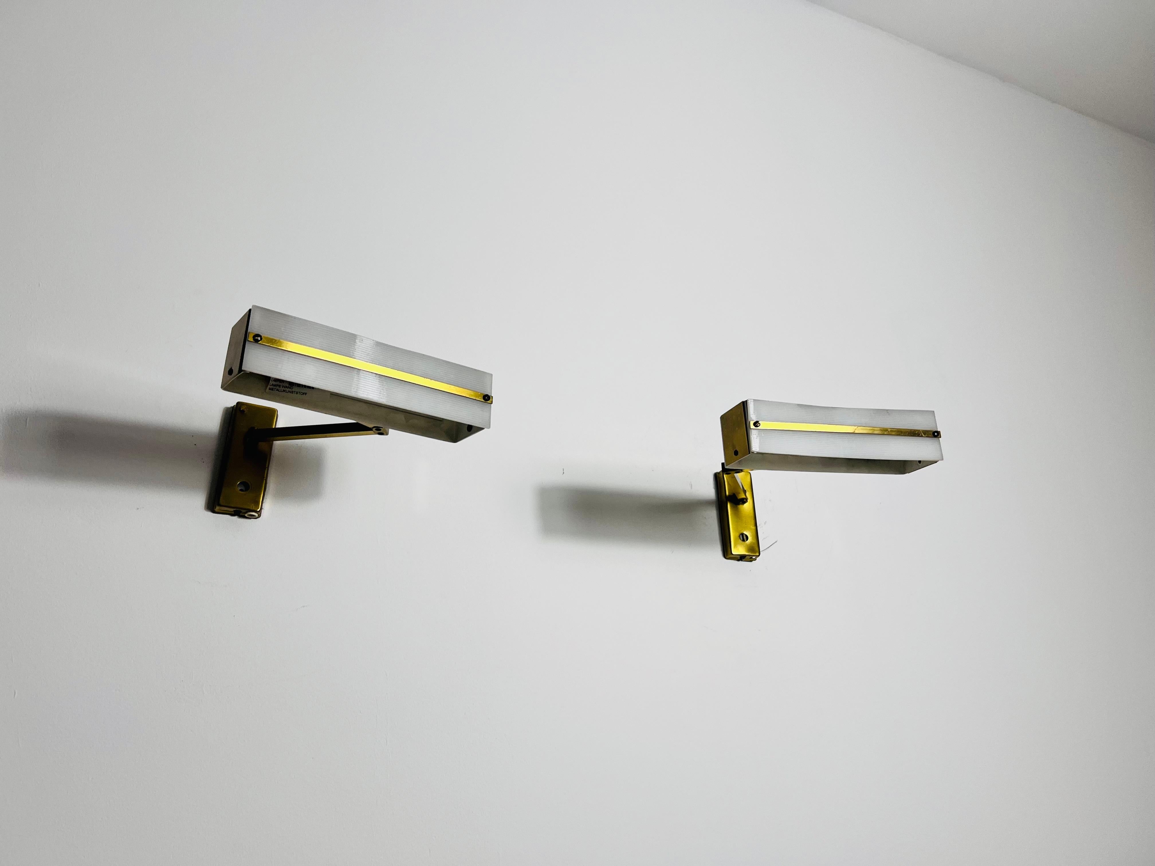 Midcentury Pair of Brass Wall Lamps by Paul Neuhaus, 1960s For Sale 9