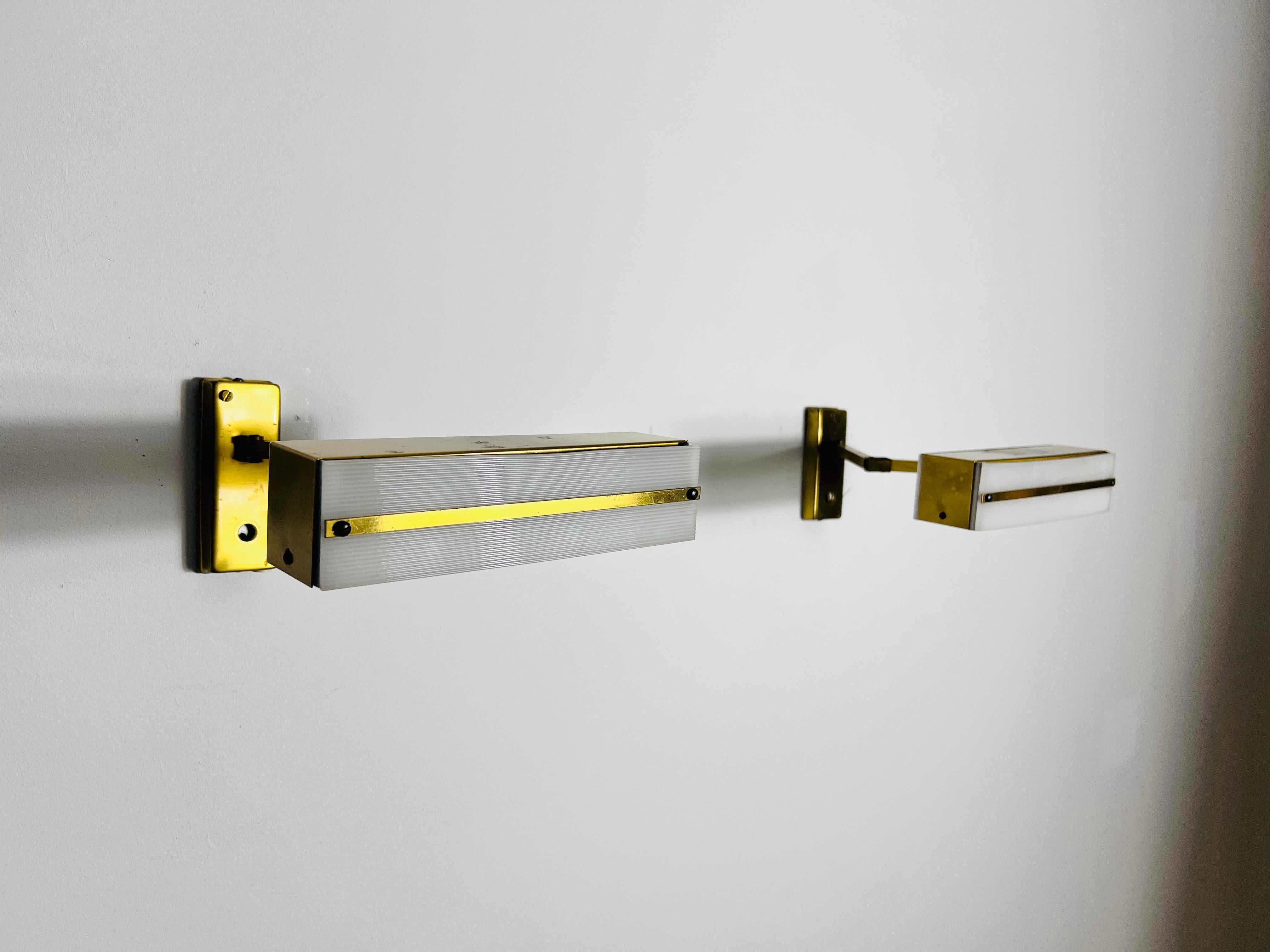 German Midcentury Pair of Brass Wall Lamps by Paul Neuhaus, 1960s For Sale