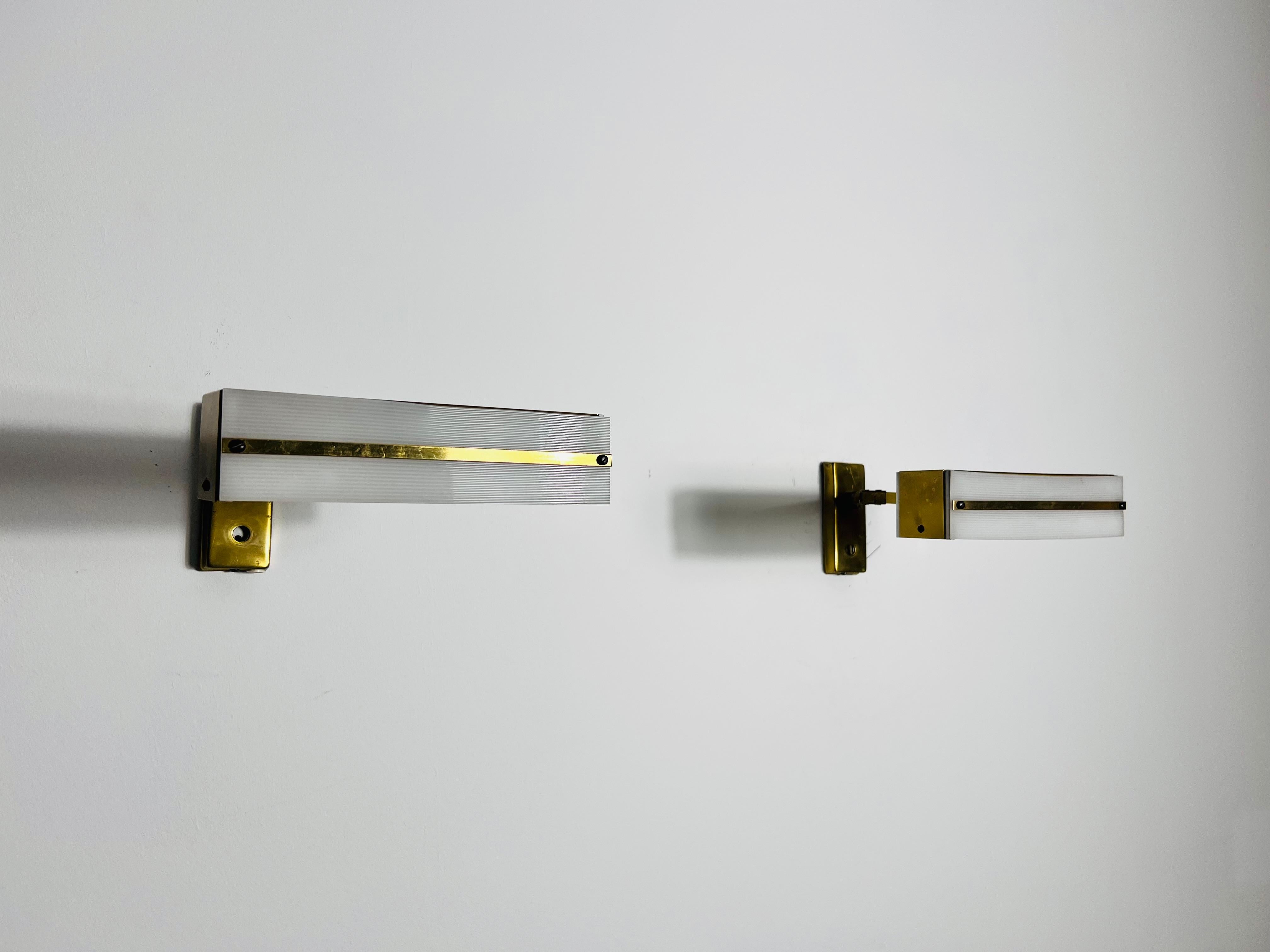 Midcentury Pair of Brass Wall Lamps by Paul Neuhaus, 1960s In Good Condition For Sale In Hagenbach, DE