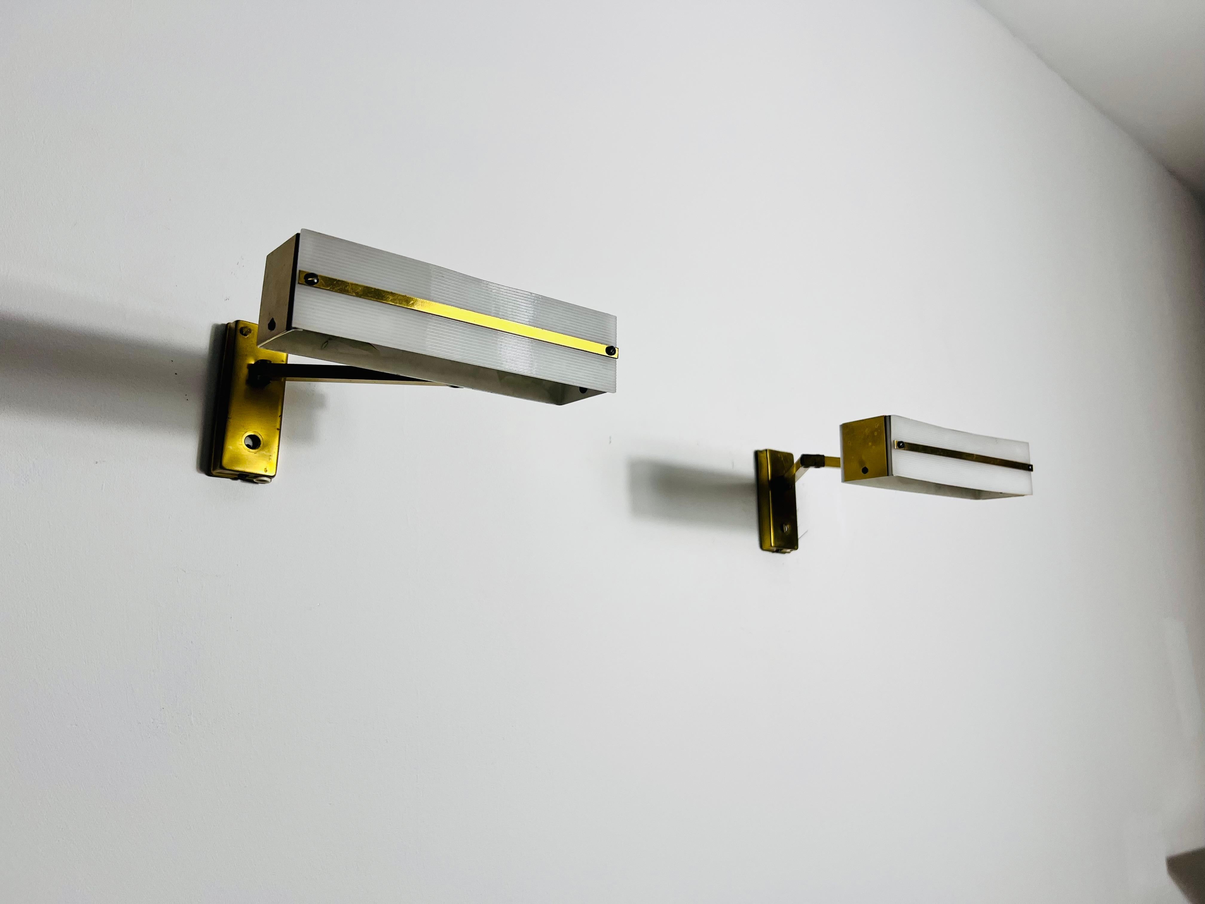 Midcentury Pair of Brass Wall Lamps by Paul Neuhaus, 1960s For Sale 1
