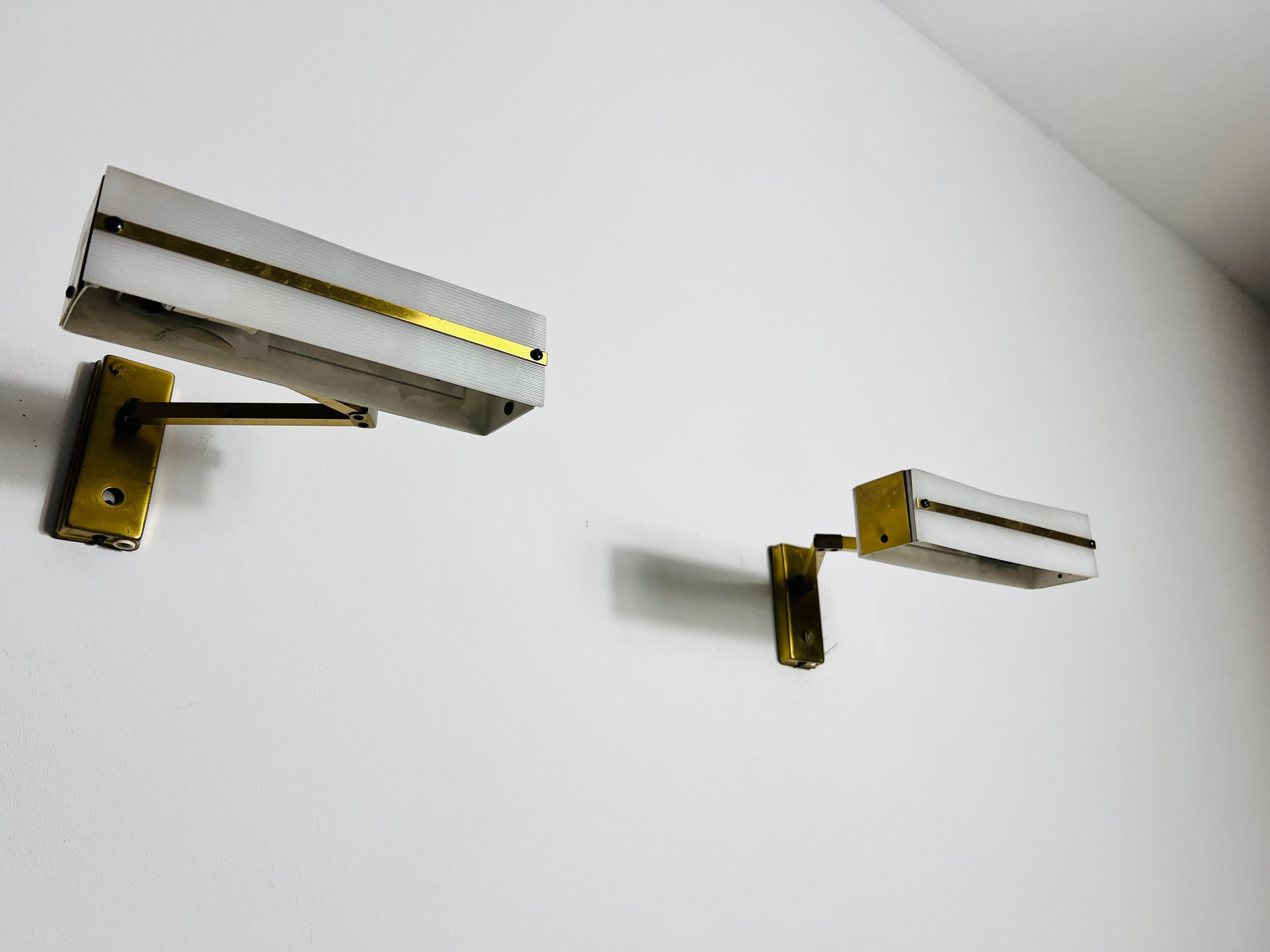 Midcentury Pair of Brass Wall Lamps by Paul Neuhaus, 1960s For Sale 2
