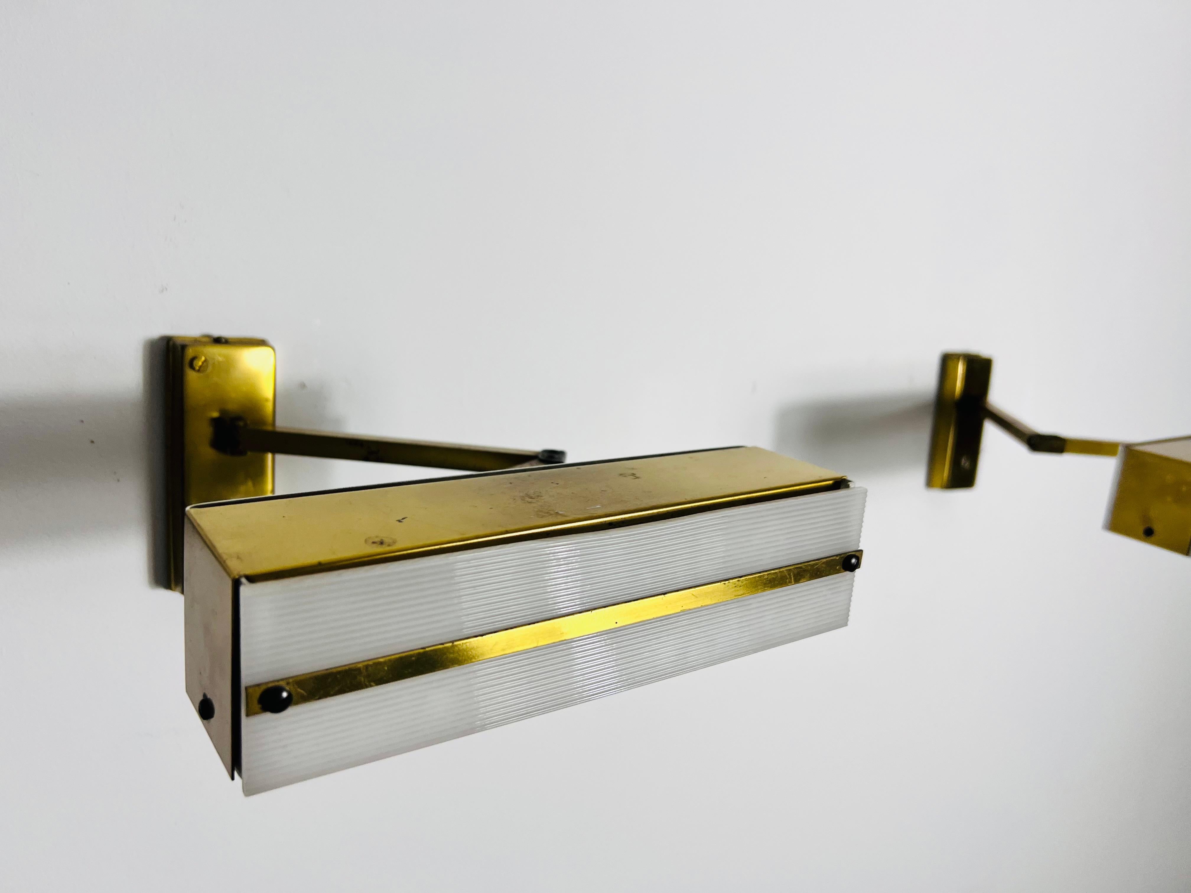 Midcentury Pair of Brass Wall Lamps by Paul Neuhaus, 1960s For Sale 3