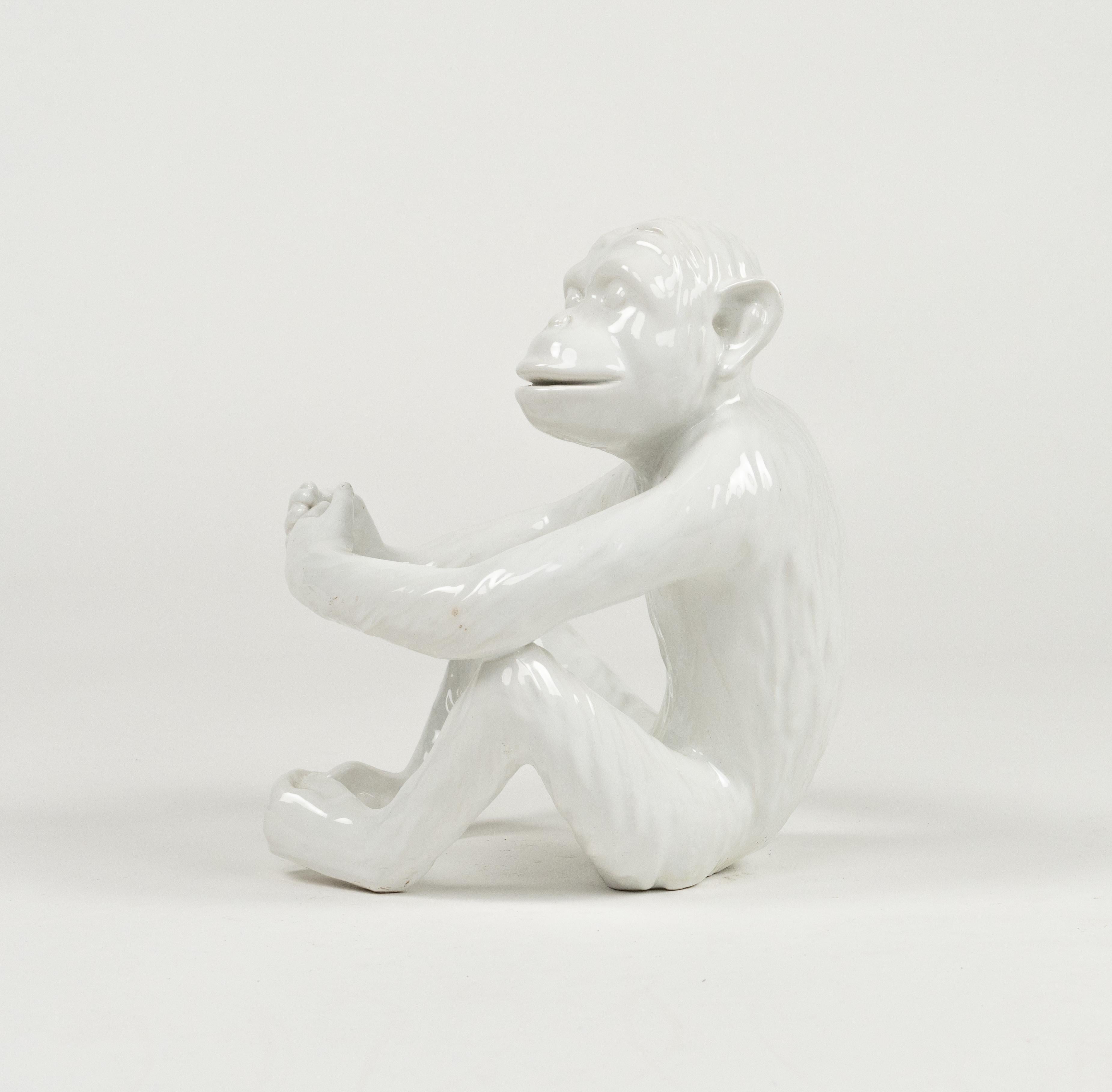 Coppia di portacandele Monkey in ceramica di Vivai del Sud, Italia anni '70 in vendita 3