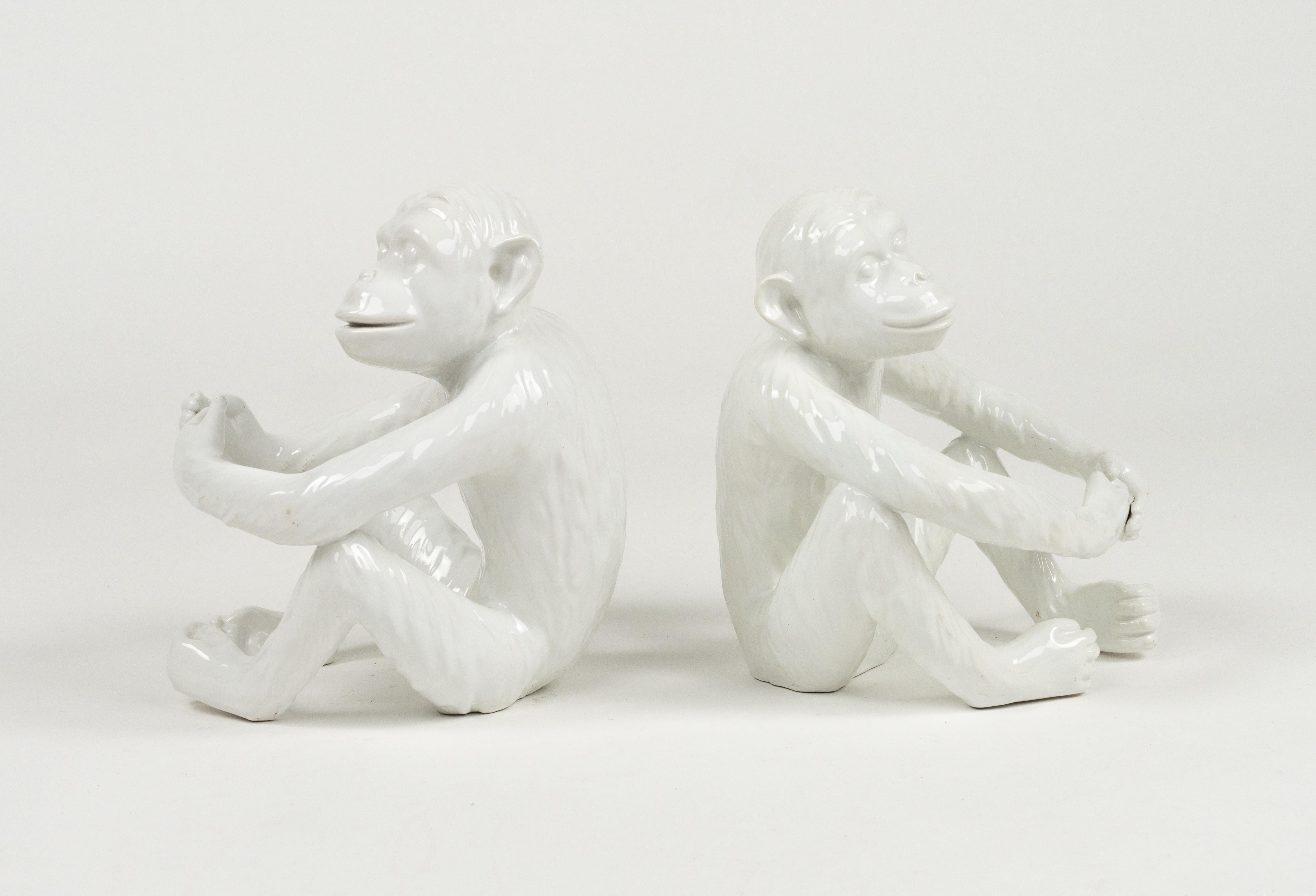 Coppia di portacandele Monkey in ceramica di Vivai del Sud, Italia anni '70 in vendita 4