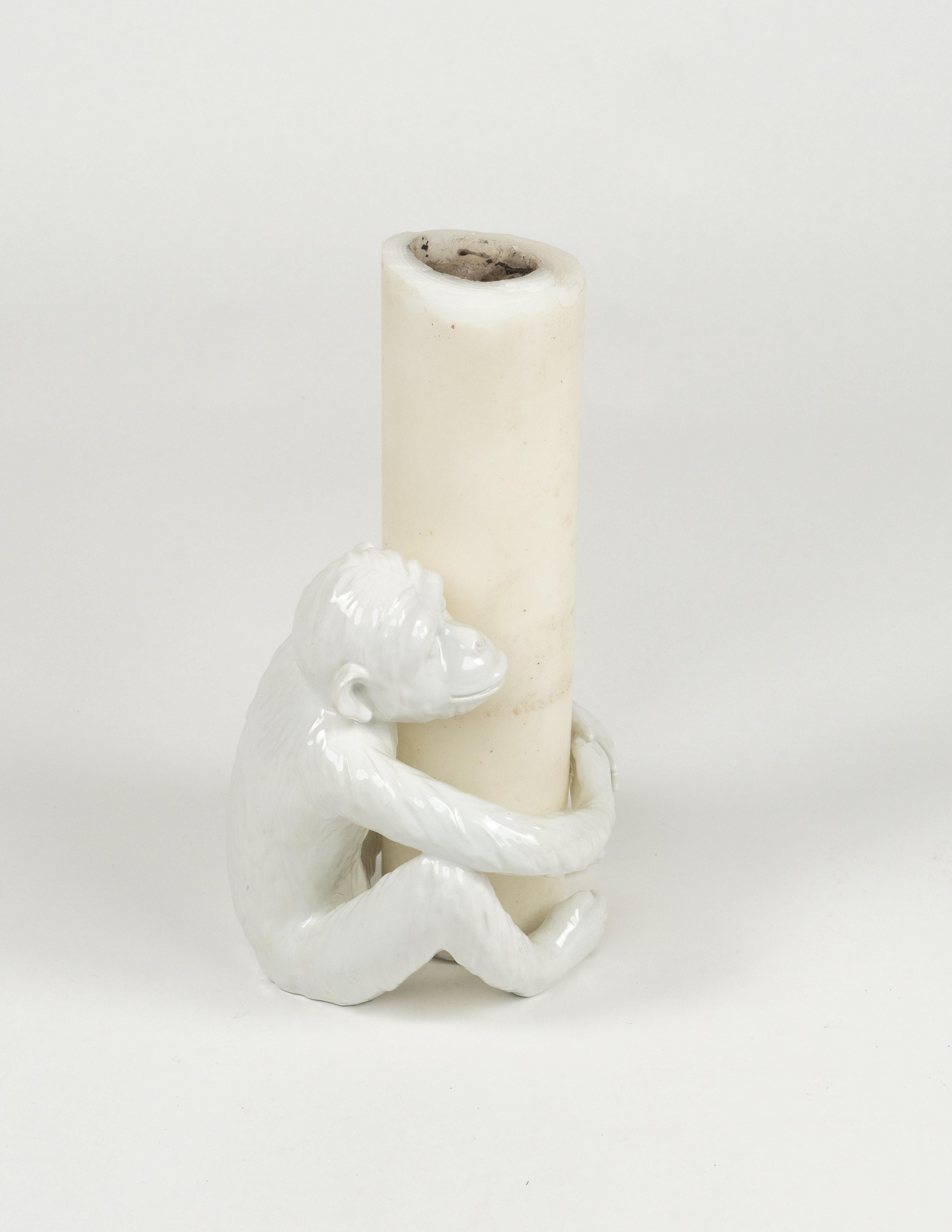 Coppia di portacandele Monkey in ceramica di Vivai del Sud, Italia anni '70 In condizioni buone in vendita a Rome, IT