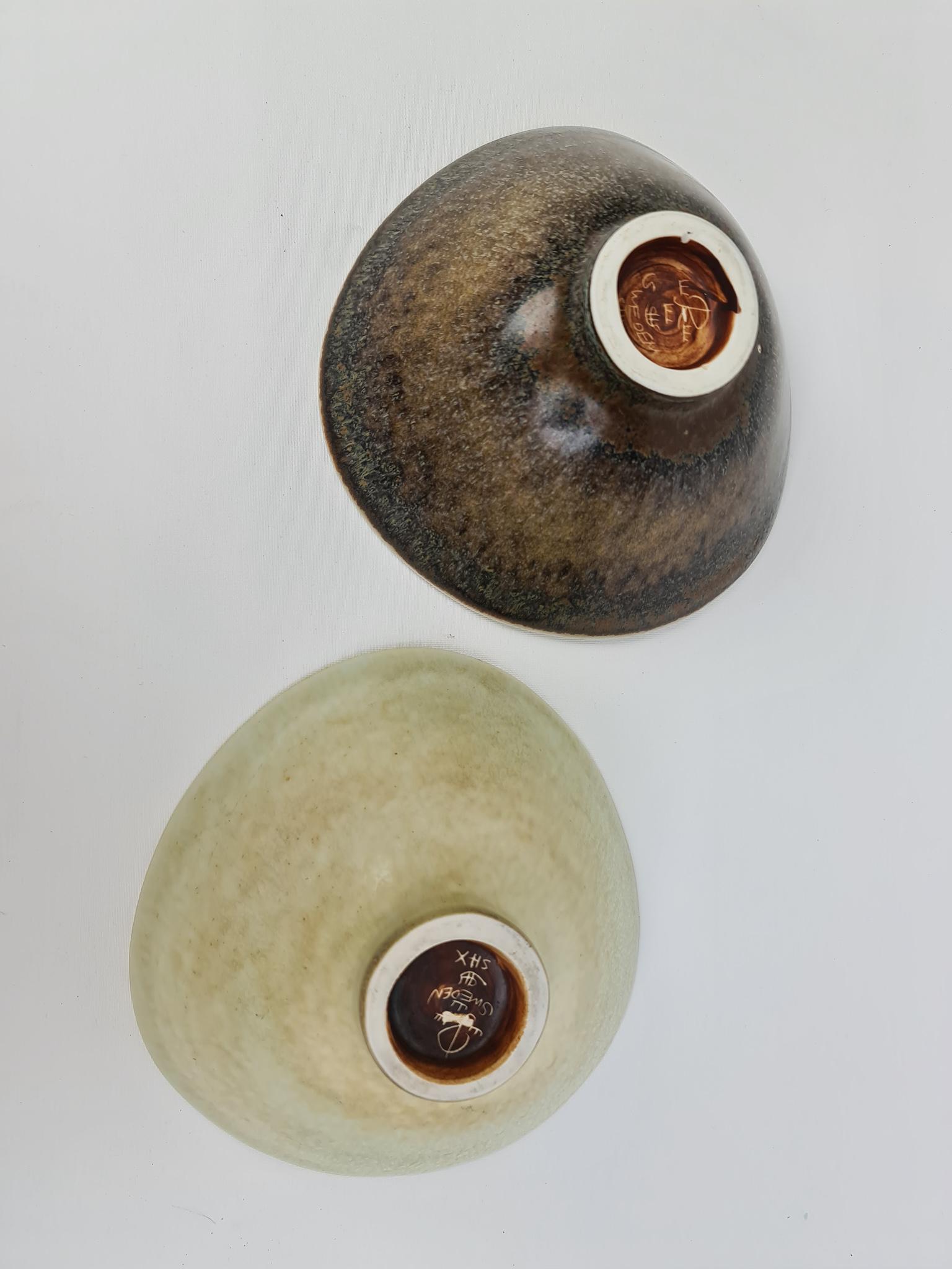 Midcentury Pair of Ceramic Bowls Carl-Harry Stålhane Rörstrand, Sweden, 1950s For Sale 7