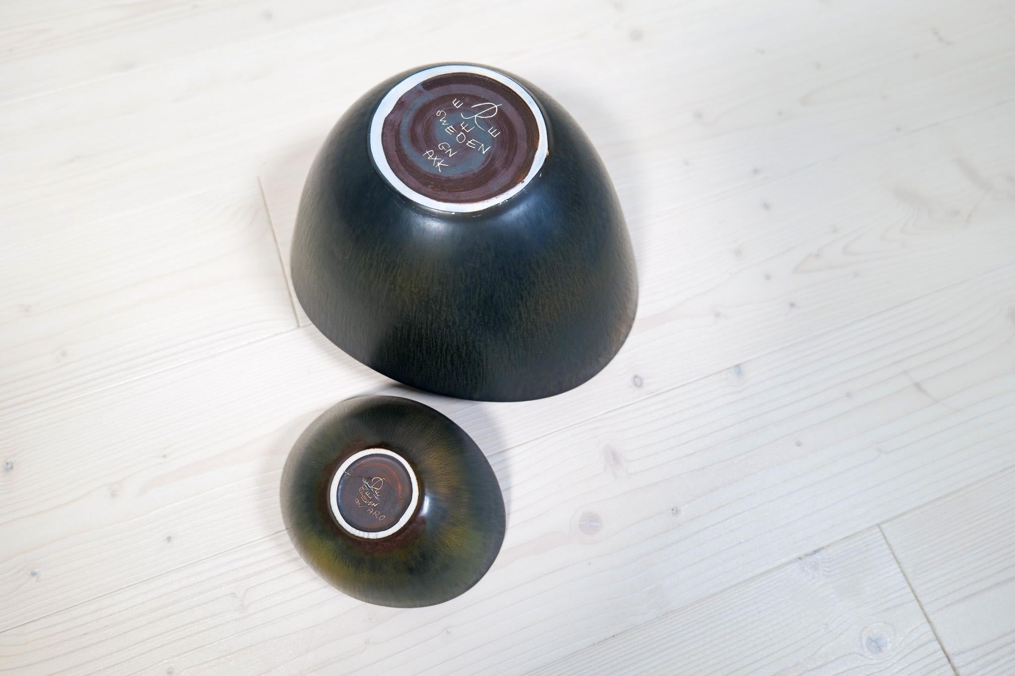 Midcentury Modern Pair of Ceramic Bowls Rörstrand Gunnar Nylund, Sweden For Sale 9
