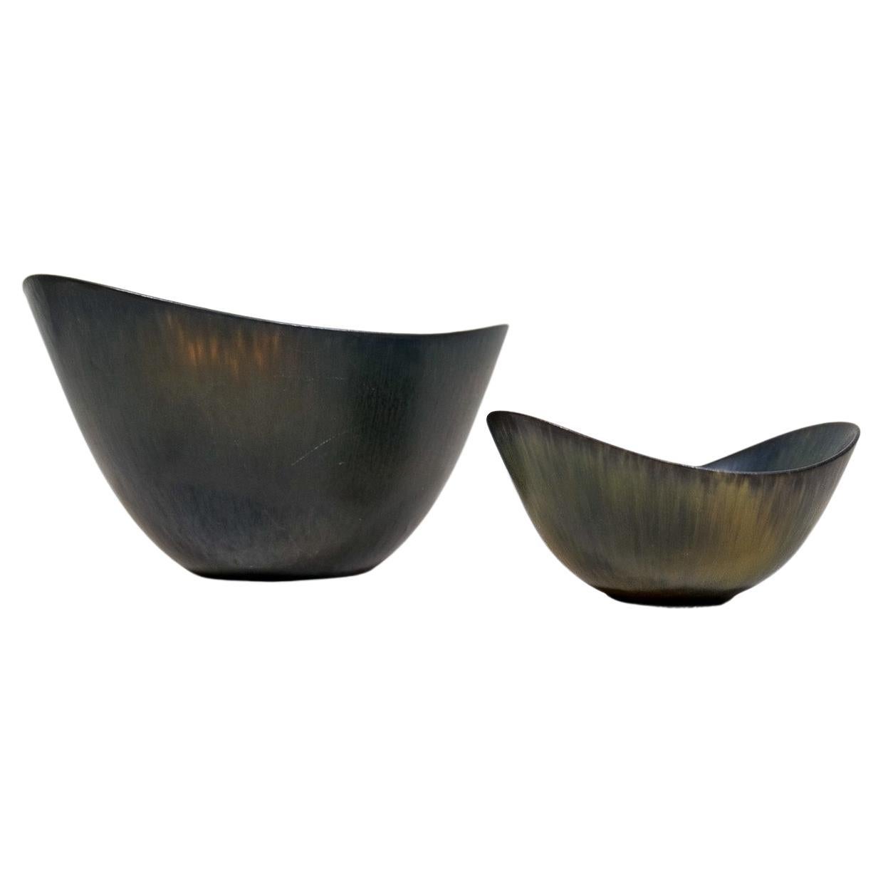 Midcentury Modern Pair of Ceramic Bowls Rörstrand Gunnar Nylund, Sweden For Sale