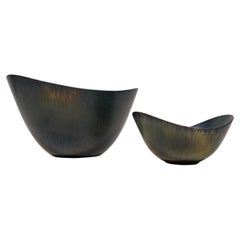 Midcentury Modern Pair of Ceramic Bowls Rörstrand Gunnar Nylund, Sweden